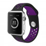 Ремешок силиконовый для Apple Watch 42mm / 44mm / 45mm спортивный Nike (чёрно-фиолетовый) 1231 - Ремешок силиконовый для Apple Watch 42mm / 44mm / 45mm спортивный Nike (чёрно-фиолетовый) 1231