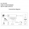 AMALINK Хаб Type-C 6в1 (PD 3.0 x1 / USB 3.0 x1 / USB 2.0 x1 / SD-TF Card x2 / RJ45 x1) модель 95122D серый космос (Г90-) - AMALINK Хаб Type-C 6в1 (PD 3.0 x1 / USB 3.0 x1 / USB 2.0 x1 / SD-TF Card x2 / RJ45 x1) модель 95122D серый космос (Г90-)