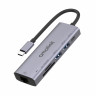 AMALINK Хаб Type-C 6в1 (PD 3.0 x1 / USB 3.0 x1 / USB 2.0 x1 / SD-TF Card x2 / RJ45 x1) модель 95122D серый космос (Г90-) - AMALINK Хаб Type-C 6в1 (PD 3.0 x1 / USB 3.0 x1 / USB 2.0 x1 / SD-TF Card x2 / RJ45 x1) модель 95122D серый космос (Г90-)