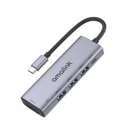 AMALINK Хаб Type-C 5в1 (PD 3.0 x1 / USB 3.0 x1 / USB 2.0 x3) модель 95119D (Г90-56494)
