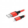 HOCO USB кабель X14 lightning 8-pin нейлон 2м (красный) 2899 - HOCO USB кабель X14 lightning 8-pin нейлон 2м (красный) 2899