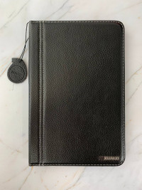 XUNOD Чехол для iPad mini 4 книжка с белой строчкой кожаный (чёрный) 9003