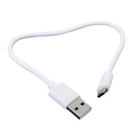 USB кабель MicroUSB короткий 25см (белый) 8980