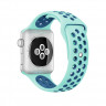 Ремешок силиконовый для Apple Watch 42mm / 44mm / 45mm спортивный Nike (бирюзово-синий) 1231 - Ремешок силиконовый для Apple Watch 42mm / 44mm / 45mm спортивный Nike (бирюзово-синий) 1231
