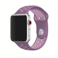 Ремешок силиконовый для Apple Watch 42mm / 44mm / 45mm спортивный Nike (сиренево-розовый) 1231