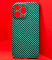 Чехол для iPhone 14 Pro Max модель Карбон SKIN Classic (зеленый) Г14-77208