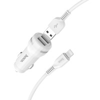HOCO АЗУ Z27 2xUSB 2.4A + 8-pin кабель USB (белый) 2858