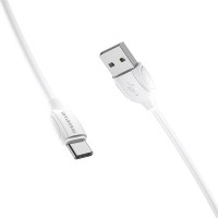 BOROFONE USB кабель Type-C BX19 3A, 1метр (белый) 1800