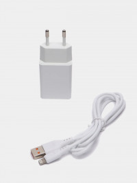 DENMEN СЗУ DC01L 2.4A USB-A 1 порт + USB кабель lightning 8-pin, длина: 1 метр (белый) Г-14 6257