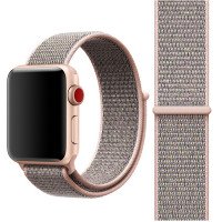 Ремешок Apple Watch 38mm / 40mm / 41mm нейлон на липучке (розовый песок) 5502