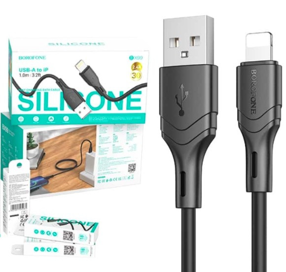 BOROFONE USB кабель 8-pin lightning BX99 2.4A 1 метр (чёрный) Г-14 1916