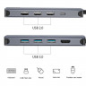 WIWU Хаб Type-C 12в1 (USB 3.0 x3 / USB 2.0 x3 / HDMI x1 / Карт-ридер x2 / PD x1 / RJ45 x1 / 3.5mm AUX x1) 40561 - WIWU Хаб Type-C 12в1 (USB 3.0 x3 / USB 2.0 x3 / HDMI x1 / Карт-ридер x2 / PD x1 / RJ45 x1 / 3.5mm AUX x1) 40561