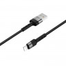 BOROFONE USB кабель lightning 8-pin BX34 2.4A, 1 метр (чёрный) 5032 - BOROFONE USB кабель lightning 8-pin BX34 2.4A, 1 метр (чёрный) 5032