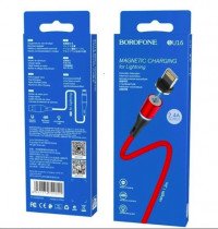 BOROFONE USB кабель 8-pin lightning BU16 магнитный 1,2метра (красный) 0797