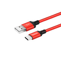 HOCO USB кабель Type-C X14 нейлон, длина: 1 метр (красный) 2939
