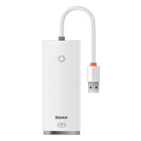 BASEUS Хаб USB 5в1 (USB 3.0 х4 / PD х1) серия LITE белый (Г90-51970)