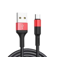 HOCO USB кабель micro X26 2.4A, длина: 1 метр (чёрно-красный) 2002
