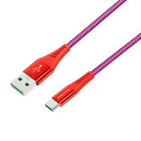 BOROFONE USB кабель Type-C BU13 5A, 1.2 метра (красно-синий) 6902
