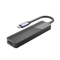 ORICO Хаб Type-C 6в1 (PD x1 / USB 3.0 x1 / USB 2.0 x1 / CD-TF Card x2 / HDMI x1) модель MDK-5P-GY-BP чёрный1 (Г90-56623)