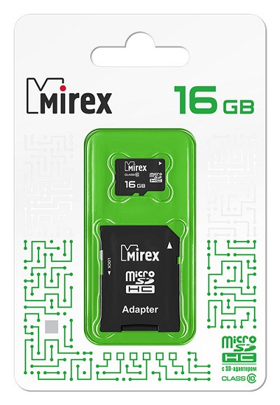 Mirex Флэш карта microSD HC Class 10 16Gb ADP (3469)