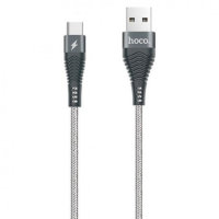 HOCO USB кабель Type-C U32 металл 2.4A 1.2м (серебро) 1785