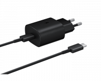 SAMSUNG Блок питания  USB-C 25W 3A PD Travel Adapter + кабель Type-C (чёрный) 2406