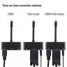 BRONKA Хаб Type-C 5в1 (PD x1 / USB 3.0 x1 / HDMI x1 / VGA x1 / 3.5mm x1) модель V126 чёрный (Г90-53301) - BRONKA Хаб Type-C 5в1 (PD x1 / USB 3.0 x1 / HDMI x1 / VGA x1 / 3.5mm x1) модель V126 чёрный (Г90-53301)