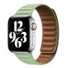 Ремешок Apple Watch 38mm / 40mm / 41mm шагрень NEW кожаный на магнитах (оливковый) 7703 - Ремешок Apple Watch 38mm / 40mm / 41mm шагрень NEW кожаный на магнитах (оливковый) 7703