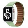Ремешок Apple Watch 38mm / 40mm / 41mm шагрень NEW кожаный на магнитах (оливковый) 7703 - Ремешок Apple Watch 38mm / 40mm / 41mm шагрень NEW кожаный на магнитах (оливковый) 7703