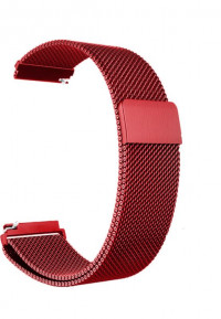 Ремешок металлический 22mm для умных часов "Миланская петля на магните" (красный) 27814