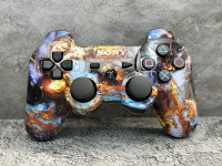 Беспроводной джойстик геймпад DualShock 3 для Sony PlayStation PS3 "Огонь-Вода" (PREMIUM) Г45-3122
