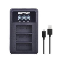 BATMAX ЗУ зарядное устройство док-станция LCD экран для 3х АКБ аккумуляторов для GoPro 3 / 3+ (23595)