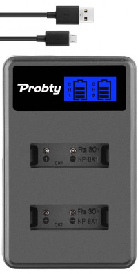 Probty ЗУ зарядное устройство для 2х АКБ типа NP-BX1 аккумуляторов Sony (Г90-50885)