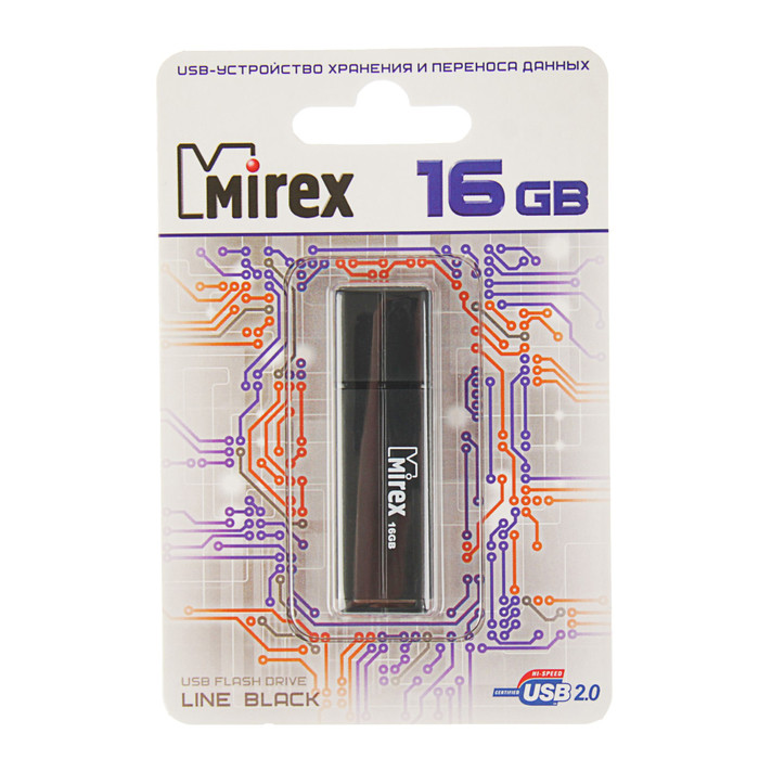 MIREX Флэш карта для компьютера 16Gb LINE BLACK (чёрный) 2073