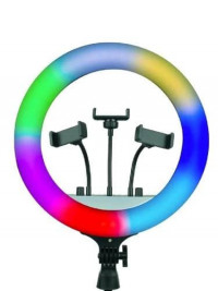 Кольцевая лампа LED RGB RL-18 диаметр 45см + три держателя + пульт + сумка (30067)