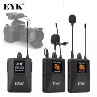 EYK Беспроводной петличный микрофон модель EW-C02 (2 станции) для камеры/телефона (8586)