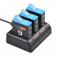 PowerTRUST ЗУ док-станция для зарядки 3х аккумуляторов на GoPro Hero 9 (18089)