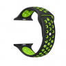 Ремешок силиконовый для Apple Watch 42mm / 44mm / 45mm спортивный Nike (чёрно-зелёный) 1231 - Ремешок силиконовый для Apple Watch 42mm / 44mm / 45mm спортивный Nike (чёрно-зелёный) 1231