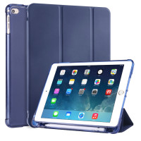 Чехол для iPad Air / 2017 / 2018 Smart Case PU Leather + TPU с отсеком под Apple Pencil (тёмно-синий) 1704