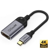 QGeeM Хаб Type-C 1в1 (HDMI х1) серый космос (Г90-53363)