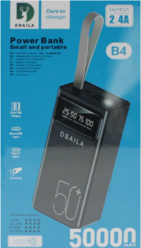 DSAILA Внешний аккумулятор Power Bank B4 50000mAh с дисплеем (чёрный) 8068