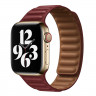 Ремешок Apple Watch 42mm / 44mm / 45mm / Ultra 49mm шагрень NEW кожаный на магнитах (бордо) 7704 - Ремешок Apple Watch 42mm / 44mm / 45mm / Ultra 49mm шагрень NEW кожаный на магнитах (бордо) 7704