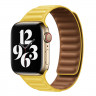 Ремешок Apple Watch 42mm / 44mm / 45mm / Ultra 49mm шагрень NEW кожаный на магнитах (жёлтый) 7704 - Ремешок Apple Watch 42mm / 44mm / 45mm / Ultra 49mm шагрень NEW кожаный на магнитах (жёлтый) 7704