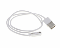 Магнитная зарядка USB кабель для смарт, умных, детских часов (2pin 7,62мм) белый (57149)