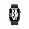 Ремешок Apple Watch 42mm / 44mm / 45mm / Ultra 49mm шагрень NEW кожаный на магнитах (тёмно-зелёный) 7704 - Ремешок Apple Watch 42mm / 44mm / 45mm / Ultra 49mm шагрень NEW кожаный на магнитах (тёмно-зелёный) 7704