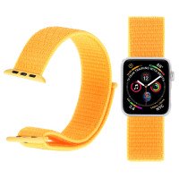 Ремешок Apple Watch Ultra 49mm / 45mm / 44mm / 42mm нейлон на липучке (жёлтый) 5501