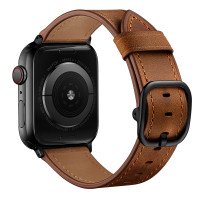 Ремешок Apple Watch 42mm / 44mm / 45mm / Ultra 49mm кожаный на пряжке (коричневый) 8467