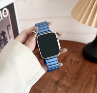 Ремешок металлический Apple Watch 42mm / 44mm / 45mm / Ultra 49mm блочный на магните (синий) Г14-8542