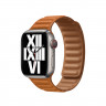 Ремешок Apple Watch 42mm / 44mm / 45mm / Ultra 49mm шагрень NEW кожаный на магнитах (рыжий) 7704 - Ремешок Apple Watch 42mm / 44mm / 45mm / Ultra 49mm шагрень NEW кожаный на магнитах (рыжий) 7704
