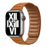 Ремешок Apple Watch 42mm / 44mm / 45mm / Ultra 49mm шагрень NEW кожаный на магнитах (рыжий) 7704 - Ремешок Apple Watch 42mm / 44mm / 45mm / Ultra 49mm шагрень NEW кожаный на магнитах (рыжий) 7704
